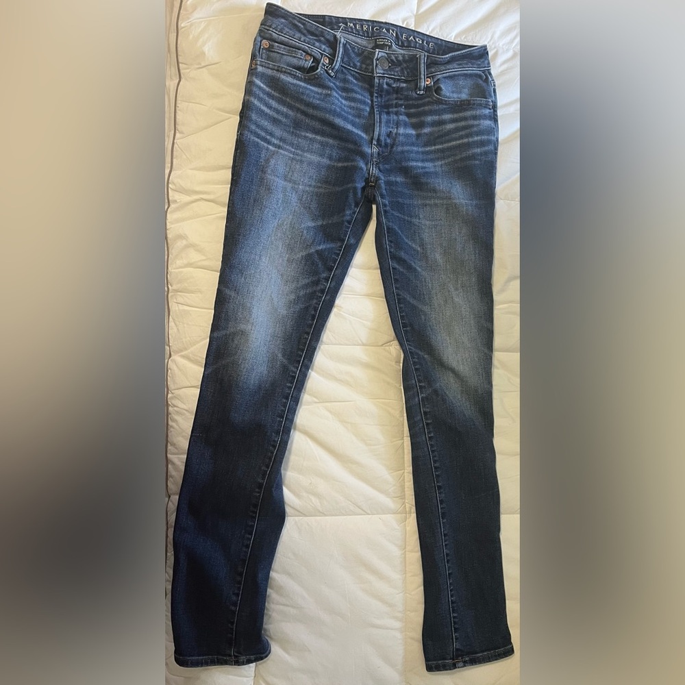 Mens Blue American Eagle AirFlex+ Temp Tech Slim Jeans Size 30x34 Used